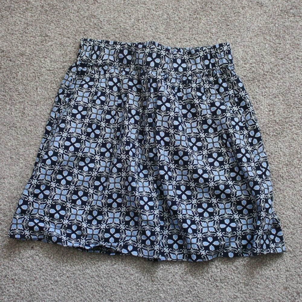 NWT LOFT Outlet Casual Dark Blue Linen Blend Skirt